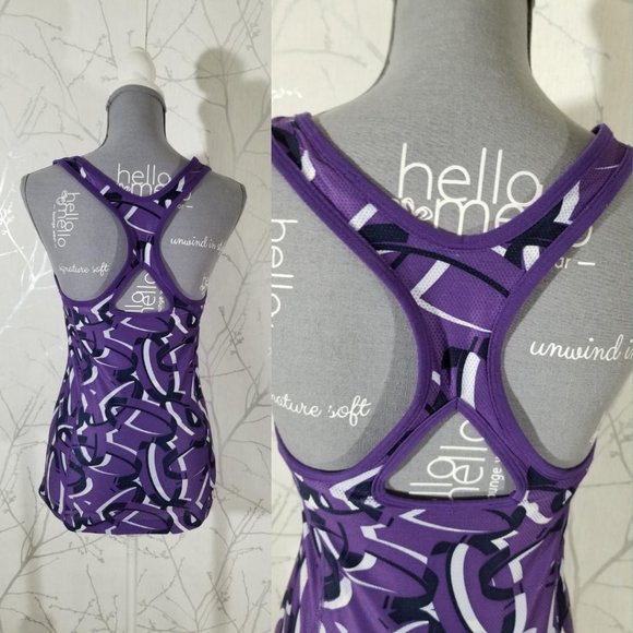 Nike Dri-Fit Livestrong Purple Printed Cutout Tank - Picture 4 of 5